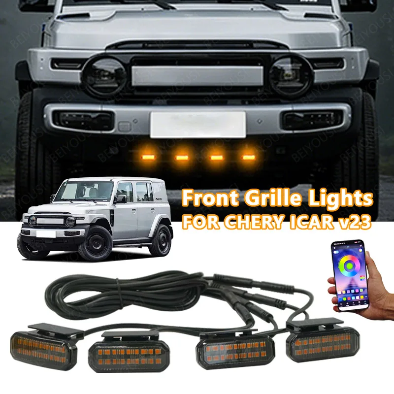 

FOR GHERY IGAR V23 18LED Front Grille Light /Driving/Position Lights Car Daytime Running Light Wheel Eyeb Car LED Signal Lamps