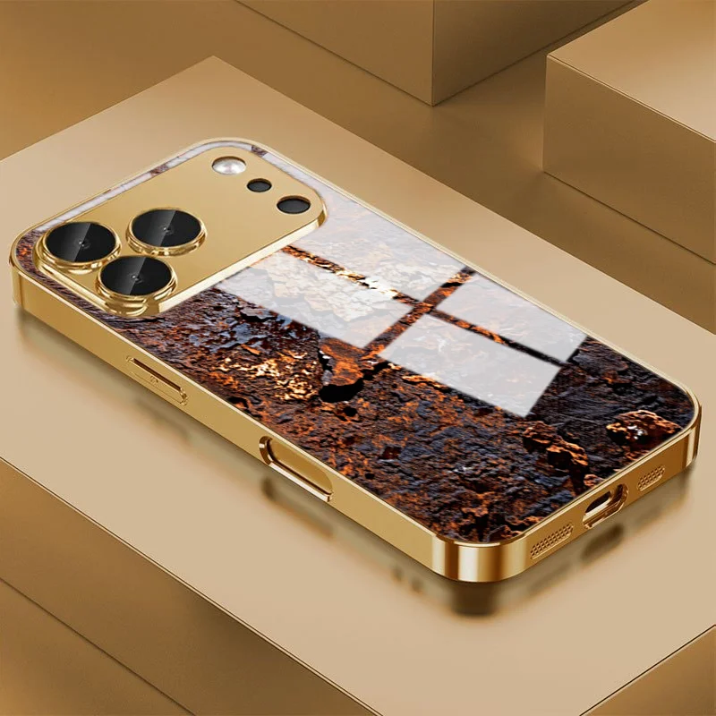Rust With Old Texture Tempered Glass Phone Case For Samsung Galaxy S26 Ultra S24 S25 Plus S23 FE S25 Ultra Protection Cover