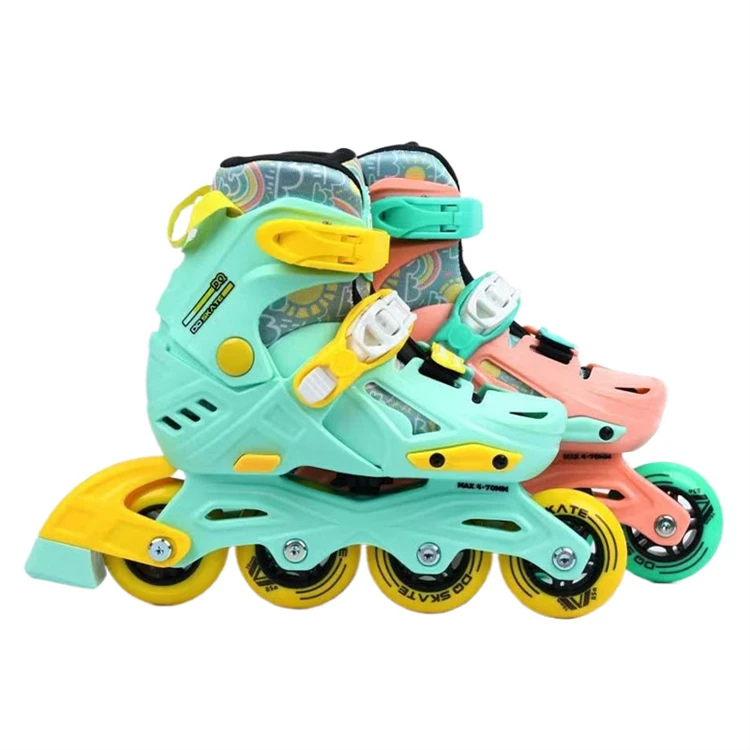 New Fashion Four Wheels Roller Skate Shoes Wholesale Green Skating Shoes for Children