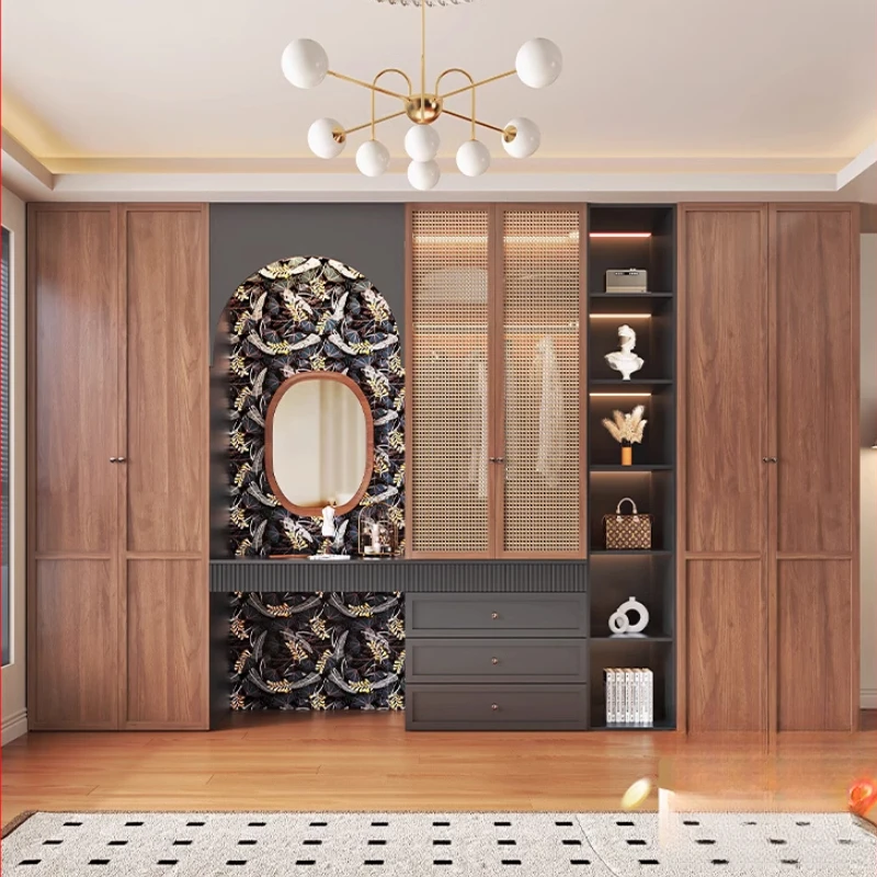 

Rattan Bedroom Clothes Wardrobe Tall Cabinets Luxury 2025 Clothes Open Closet Organizer Storage Girls Armario Furniture Home