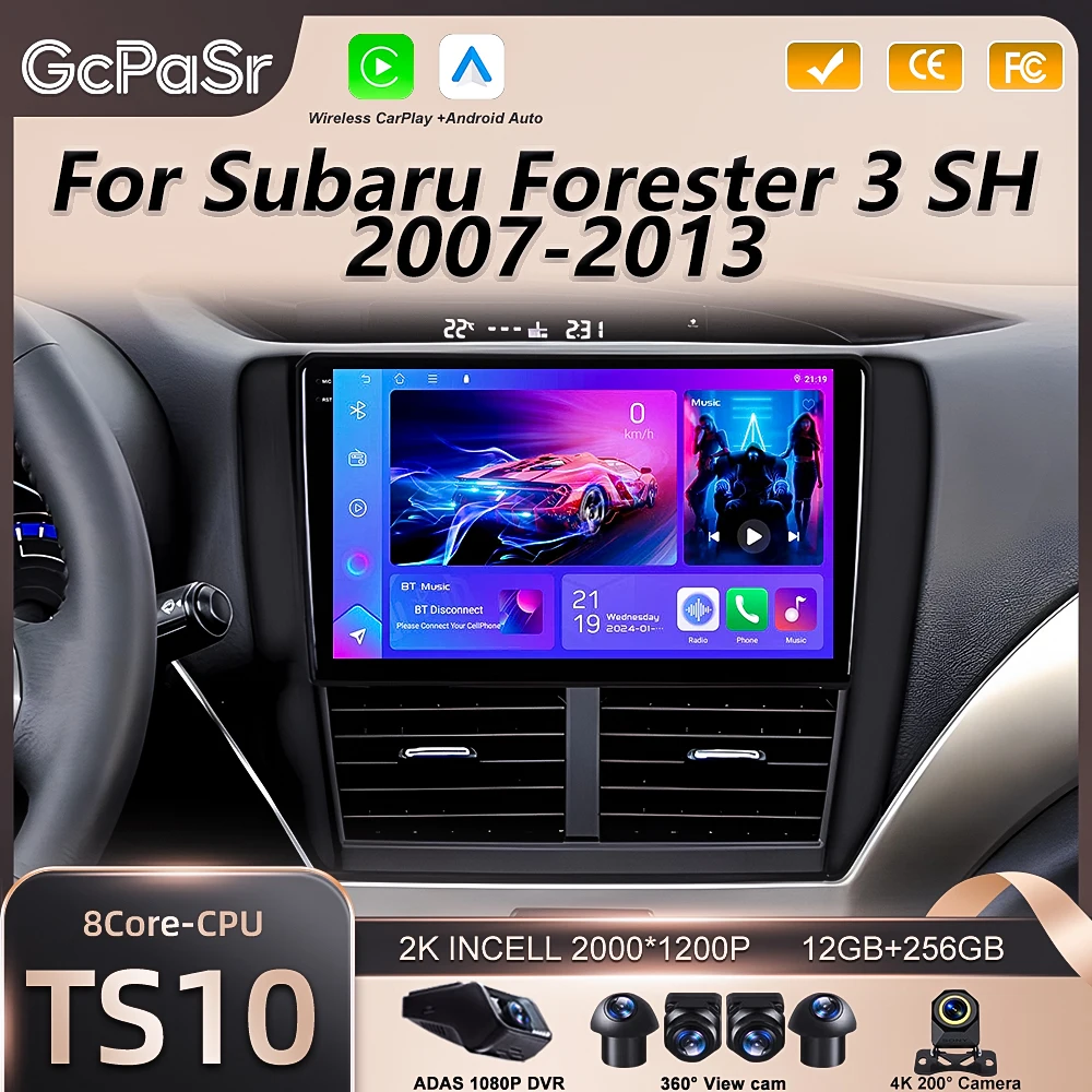 

Android 16 Car Radio For Subaru Forester 3 SH 2007-2013 For Impreza GH GE Autoradio Stereo Carplay Multimedia Player 2k Screen