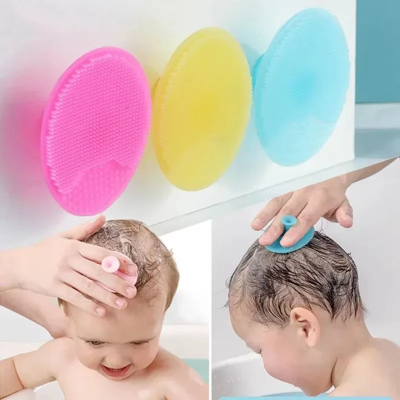 1/4pcs Soft Silicone Baby Bath Head Massage Brushes Hair Washing Brush Scalp Comb Kids For Newborn Bath Wipe Washing Hair Tools