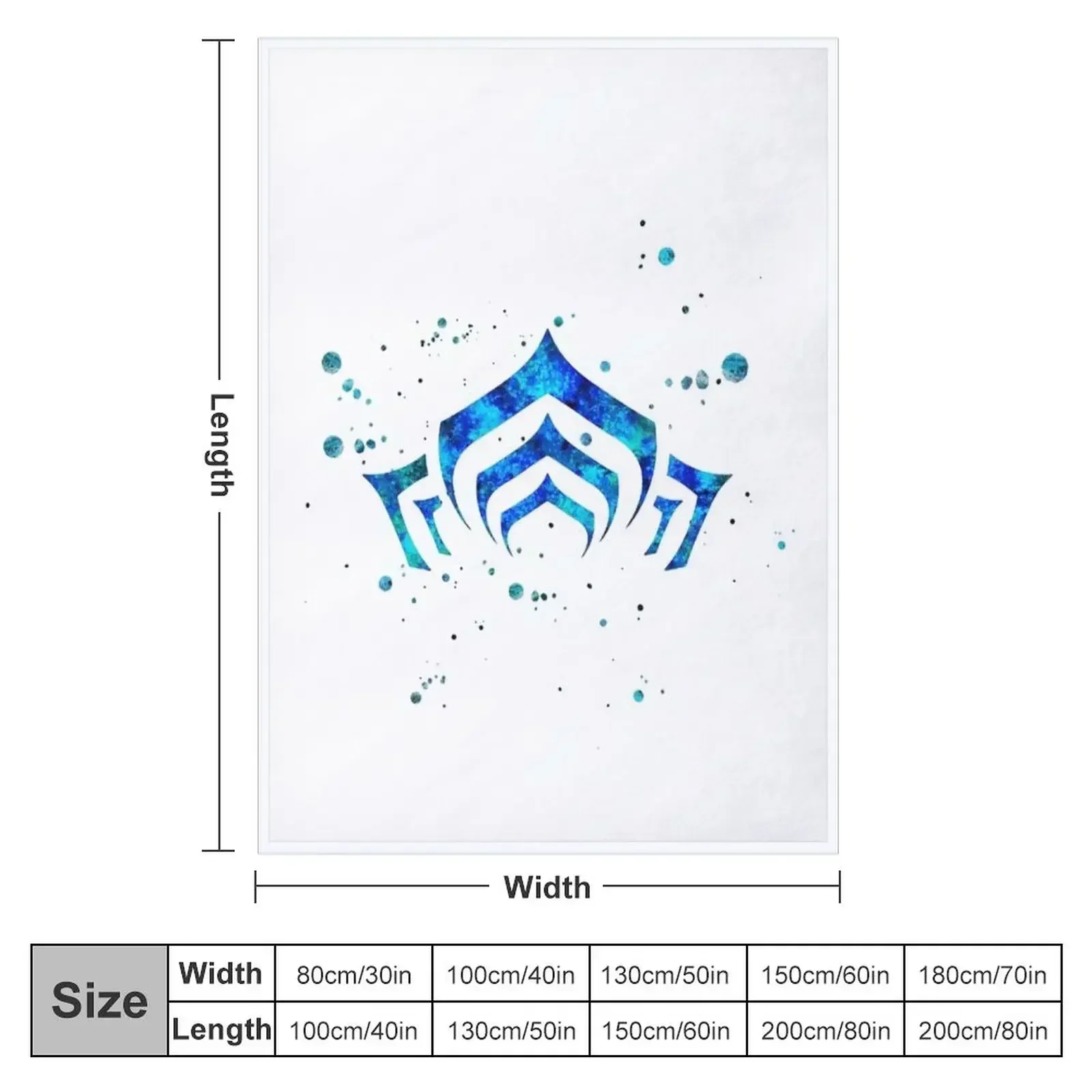 Warframe Logo Watercolor Throw Blanket couch cozy soft plush fuzzy picnic outdoor blanket