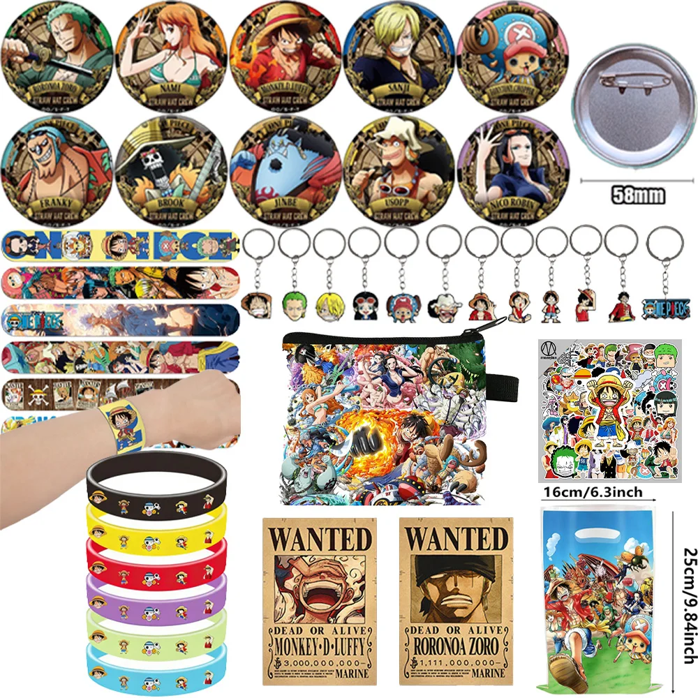 

One Piece Birthday Gifts Stickers Keychains Posters Balloons Gift Bag Fillers Gifts for Guests One Piece Birthday Party for Kids