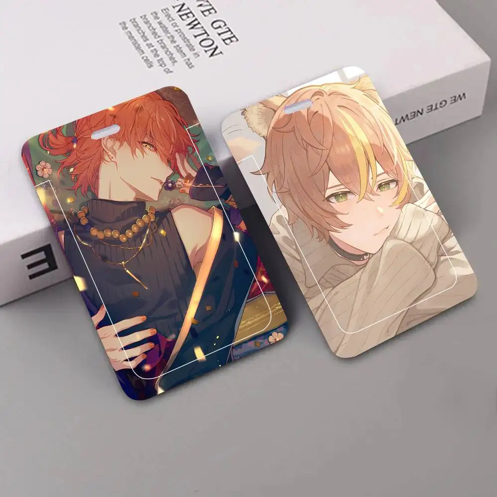 Akito Shinonome Animation P-Project Sekai Black Lanyard Card Holders Student Meal Cards And Campus Ids School