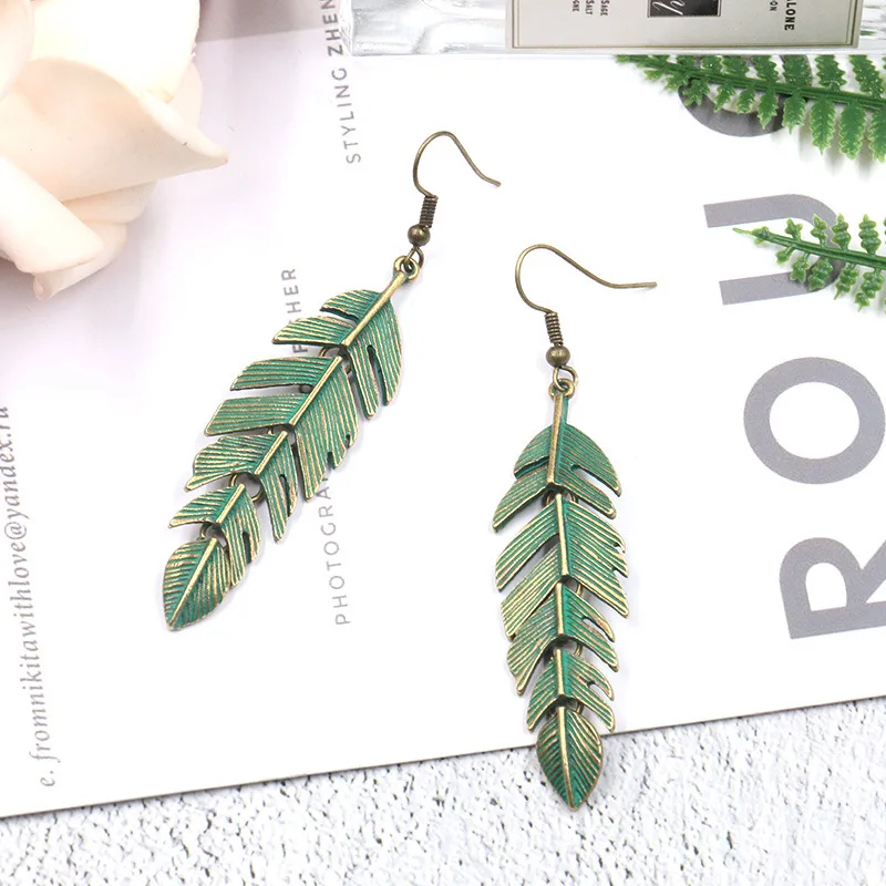 New popular earrings bohemian leaves earrings bijoux femme tendance 2023 earrings luxury  aretes mujer