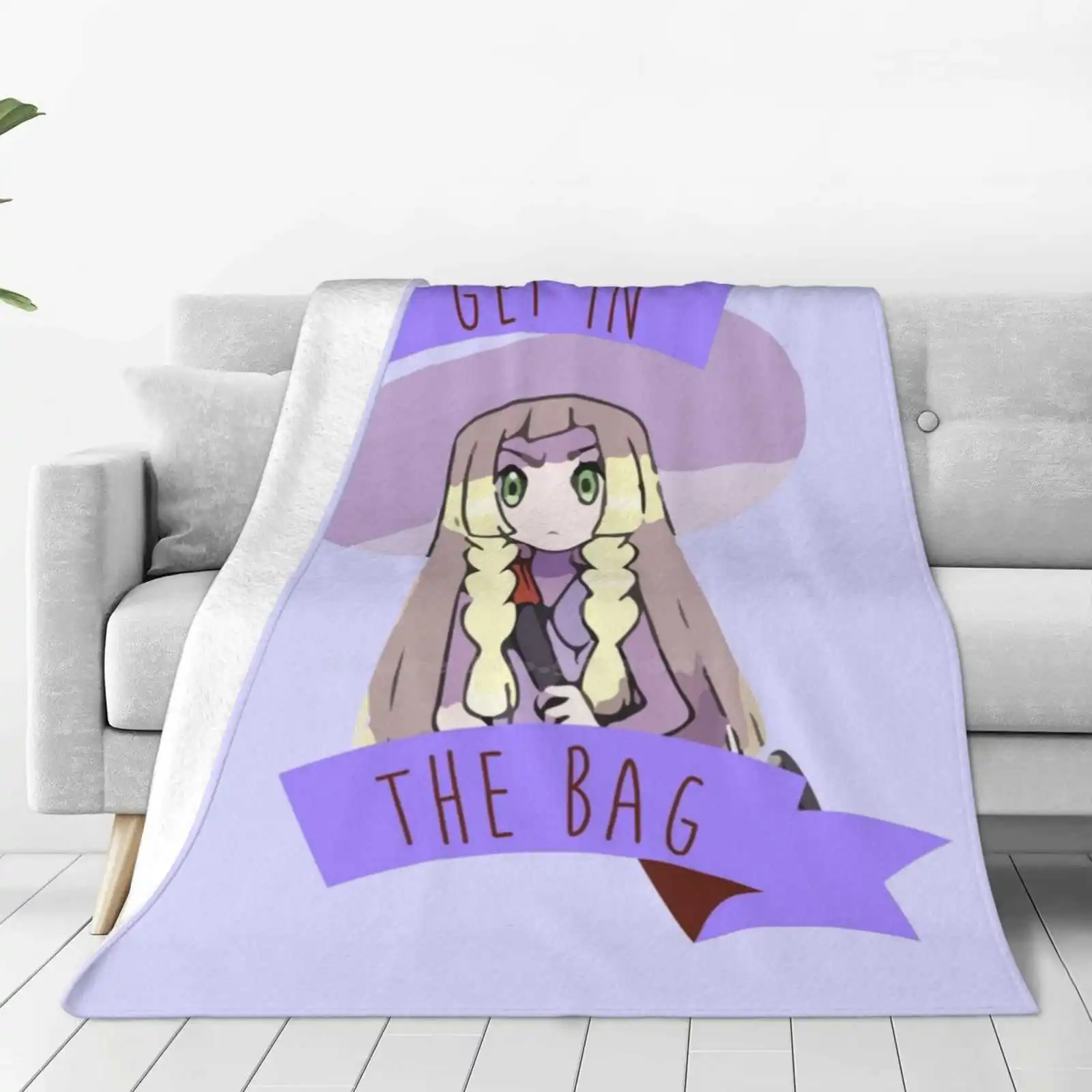 Get In The Bag Hot Sale Printing High Qiality Warm Flannel Blanket Lillie Nebby Nebulilla Lylia Anime Manga Videogame Moon Sun