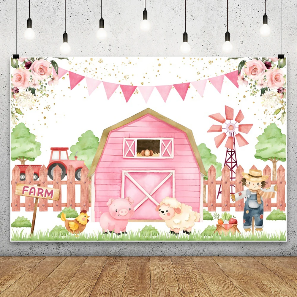 Laeacco الصورة خلفية الطفل الكرتون الريفية مزرعة رفعها طاحونة عيد ميلاد خشبية سياج المشارك التصوير الخلفيات استوديو الصور