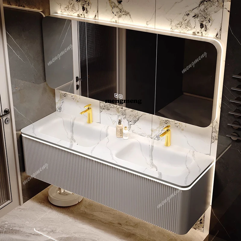 

Big Organizer Bathroom Cabinet Waterproof Modern Space Saver Mirror Bathroom Cabinet Storage Vanity Bad Schrank Home Furniture