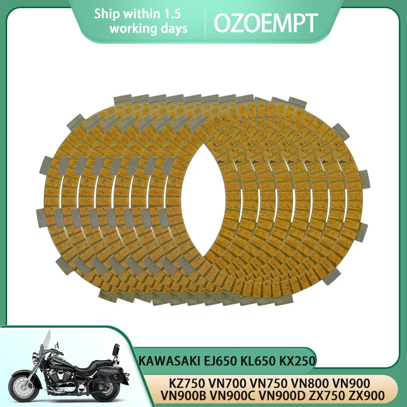 

OZOEMPT Fibrous Clutch plate Apply to KAWASAKI EJ650 KL650 KX250 KZ750 VN700 VN750 VN800 VN900 VN900B VN900C VN900D ZX750 ZX900