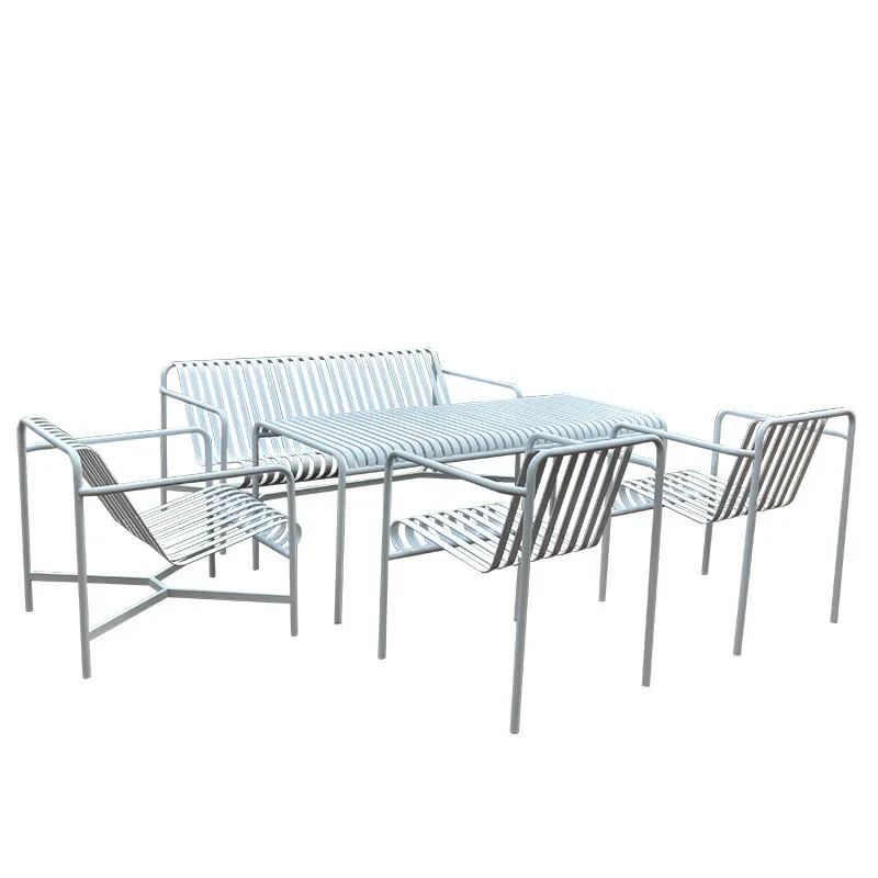 

Wrought iron outdoor garden table and chair combination balcony casual backrest chair balcony courtyard