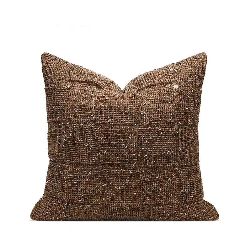30X50/45X45 Brown Throw Pillow Cover Homestay Light Luxury Stamping Waist Cushion Cover Decor Home Decorative Pillowcase