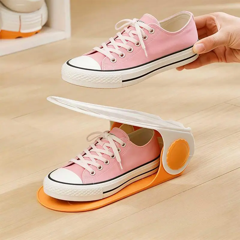 Adjustable Height Durable Shoe Stacker Double Layer Space-Saving Shoe Rack for Bedroom Dorm Entryway