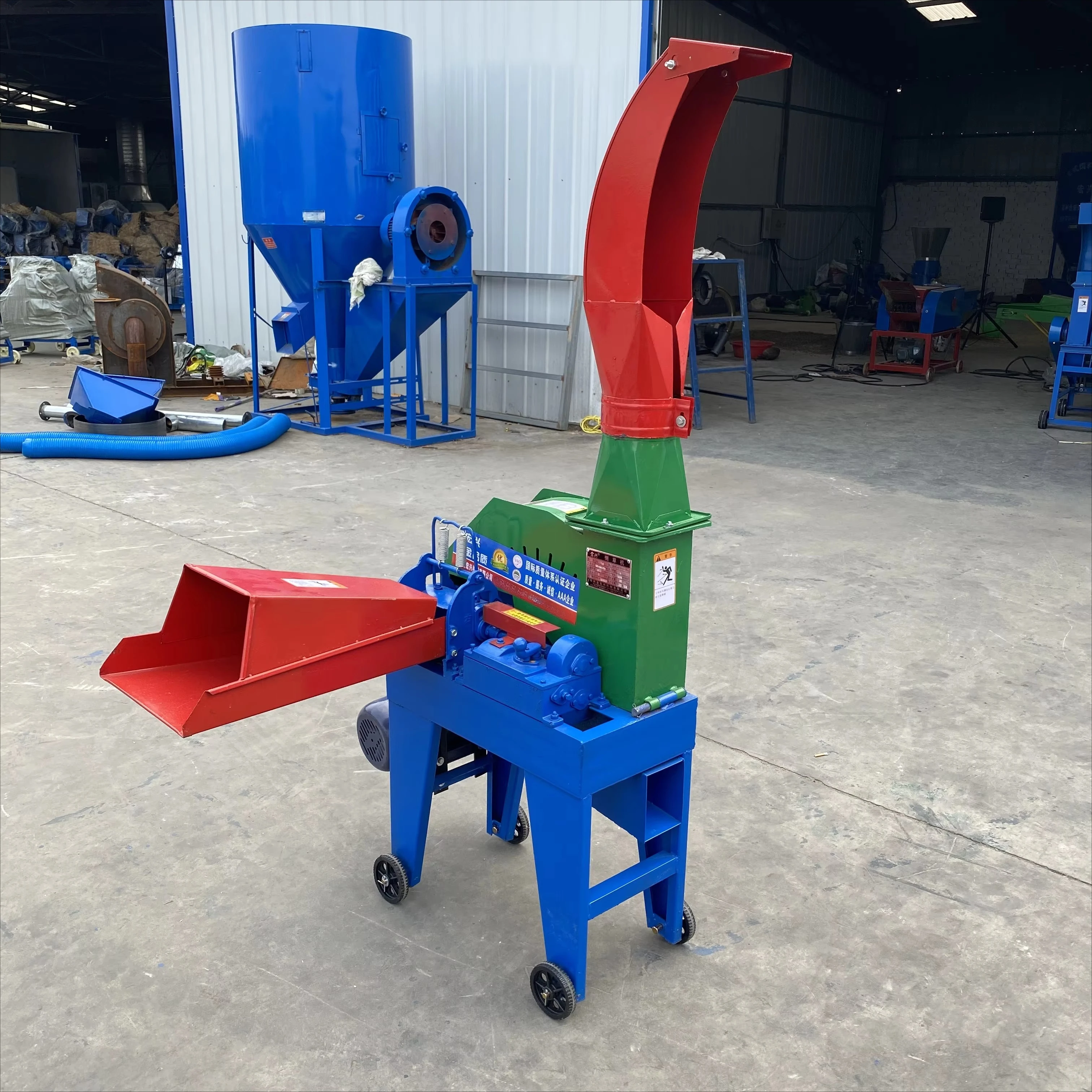Dual Function Electric Forage Cutter Crusher New Small Equipment 1 Ton/H Capacity High for Breeding Wet Dry Capable Home Use