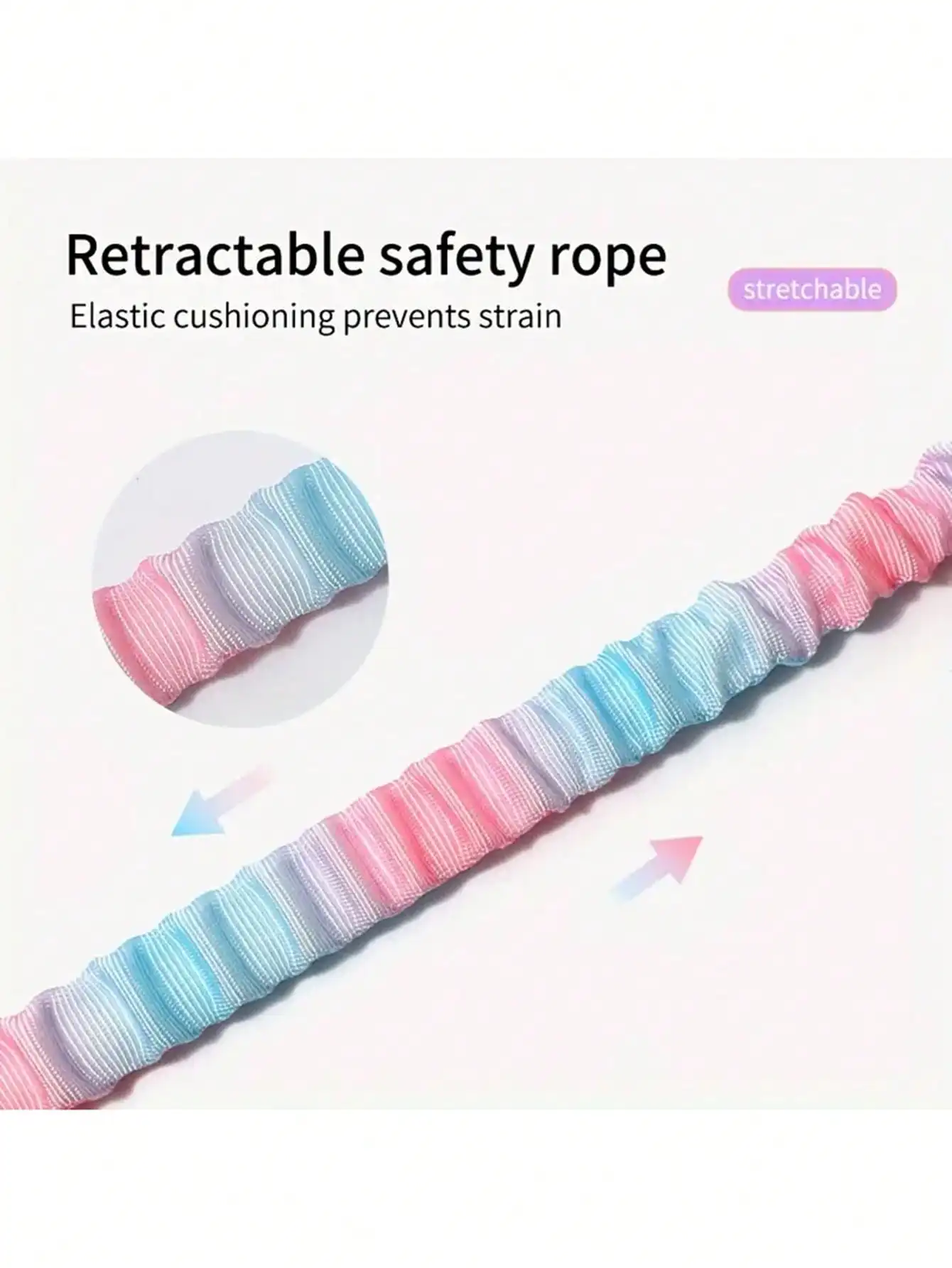 1개 애완동물 자동차 안전벨트, 그라데이션 색상 개용 리트랙터블 리쉬, 레인보우 스타일 애완동물 리쉬, 탄력 쿠션 자동차 안전벨트