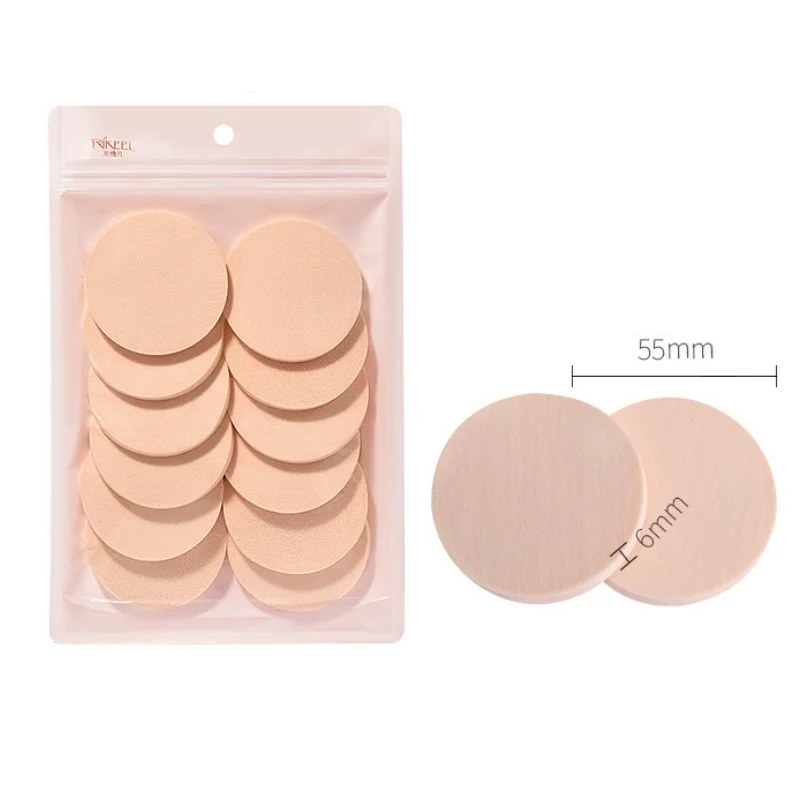 12Pcs Cosmetic Puff Makeup Super Soft Puff Wet Dry Dual Use BB CC Cream Contour Facial Makeup Sponge Portable Trave Beauty Tool