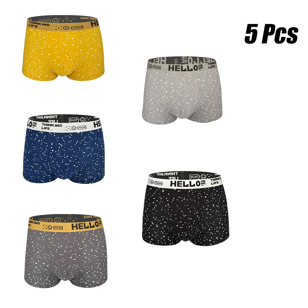 5 Pack Men's Ultra Soft Breathable Boxer Briefs Comfortable Stretch Fit Speckled Splash Pattern All Season Essentials Underwear