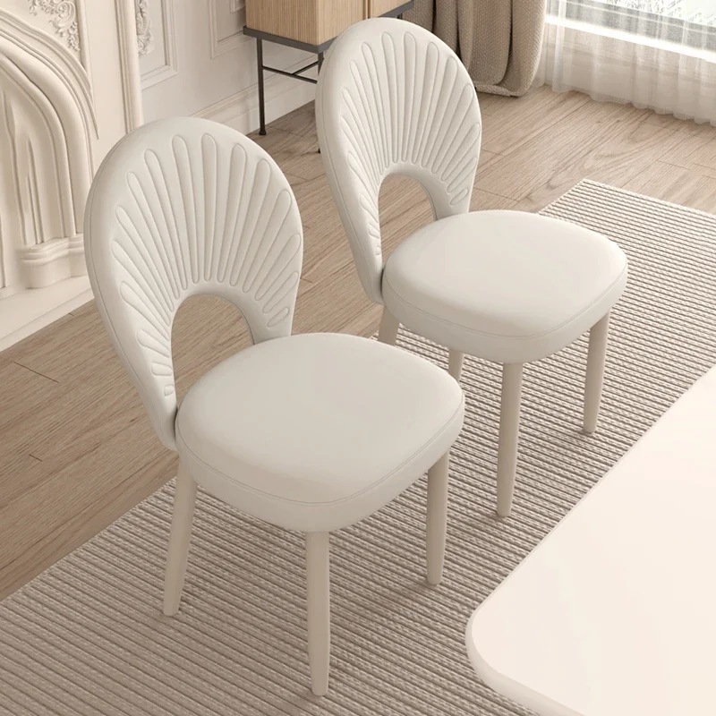 Légère avec Dossier en Cuir, Chaises Confortables, Chaise de Maquillage de Style Crème