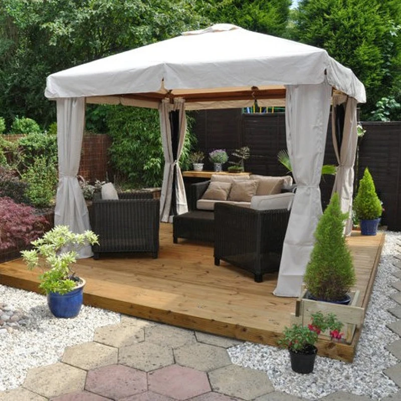 

ATV&UTVOutdoor Canopy Funiture Aluminium Gazebo Garden Tent With Nets and Curtains