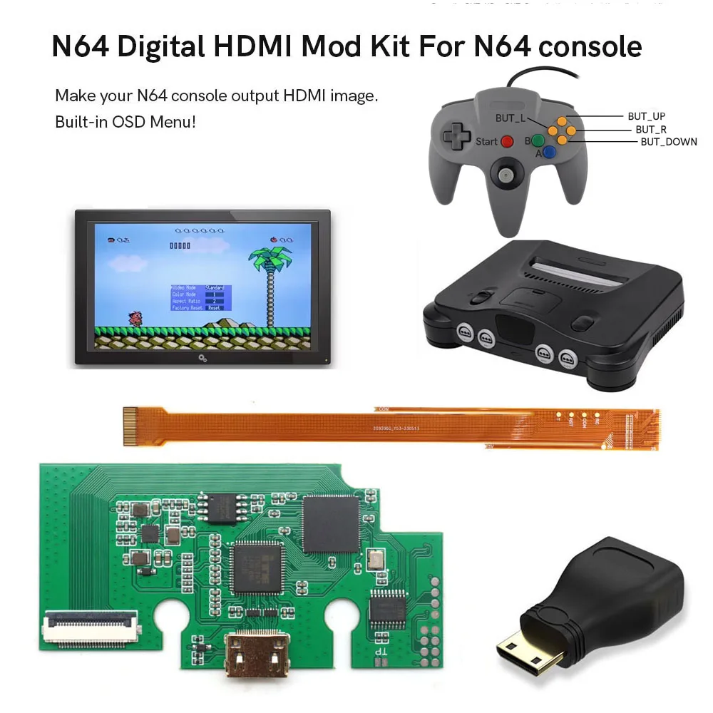 Hispeedido Upgrade for N64 Digital HDMI-compatible Kits Buil