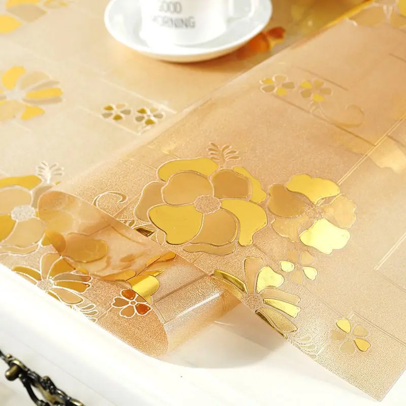 

P0141Transparent table mat, waterproof tea table tablecloth, soft glass plastic tablecloth, rectangular dining table cloth