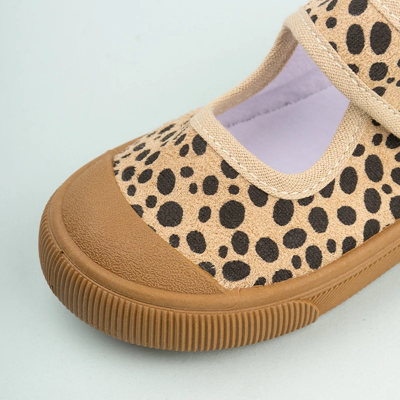 Kids Endearing Style Charming Leopard Print Flat Shoes Children\'s Summer Breathable Casual Sneakers EKF31