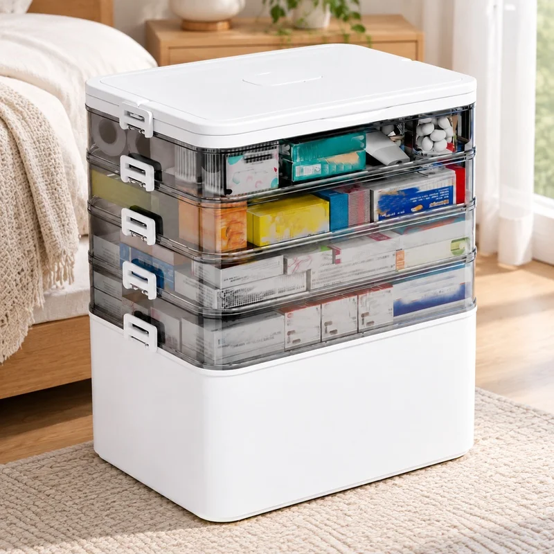 Compact Travel Pill Organizer with Multiple Layers and Large Storage Slots, Sturdy Build for Everyday Use