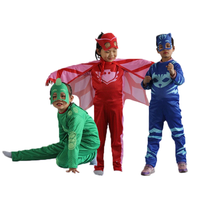 PJ Masks Catboy Gekko Owlette Boys Girls Anime Hero Cosplay Costume Clothes Halloween Birthday Party Kids Gift