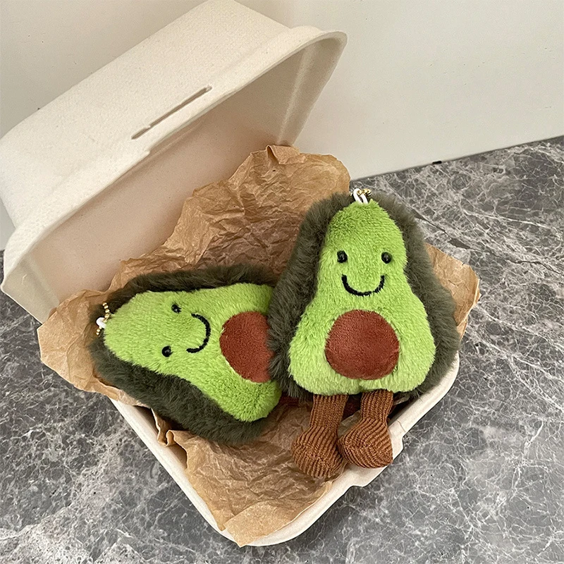 1PC Simulated Fun Avocado Plush Pendant Cute Cartoon Fruit Doll Toy Keychain Backpack Keyring Ornament DIY Accessories Gift