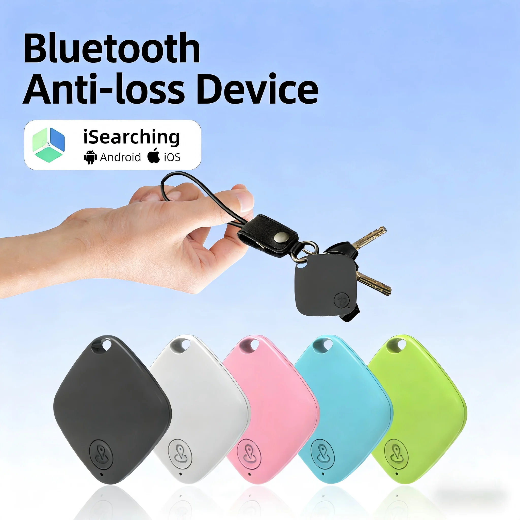 Smart Bluetooth GPS Tracker Tag Anti-Lost Reminder Compatible with Android IOS Car Key Pet Finder Rated Locator