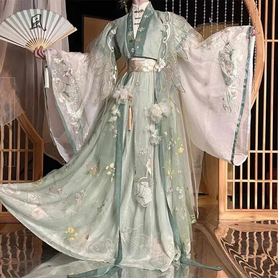 Heaven Official Blessing Wind Master Qingxuan Cosplay TGCF Anime Tian Guan Ci Fu Hanfu Cyan Birdie Cos Costume antico