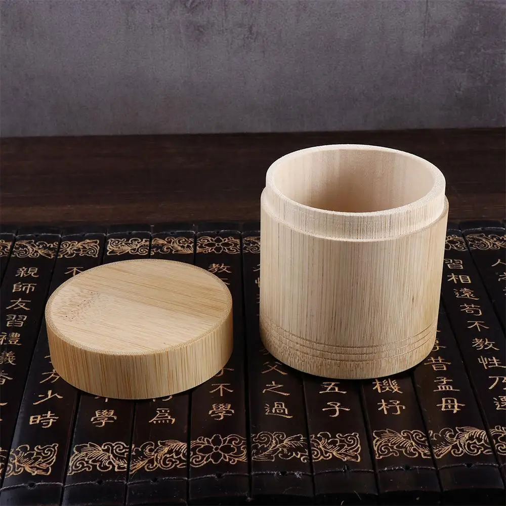 

Portable Spice Handmade Bamboo Holder Bottle Tea Canister Organizer Container Storage Box