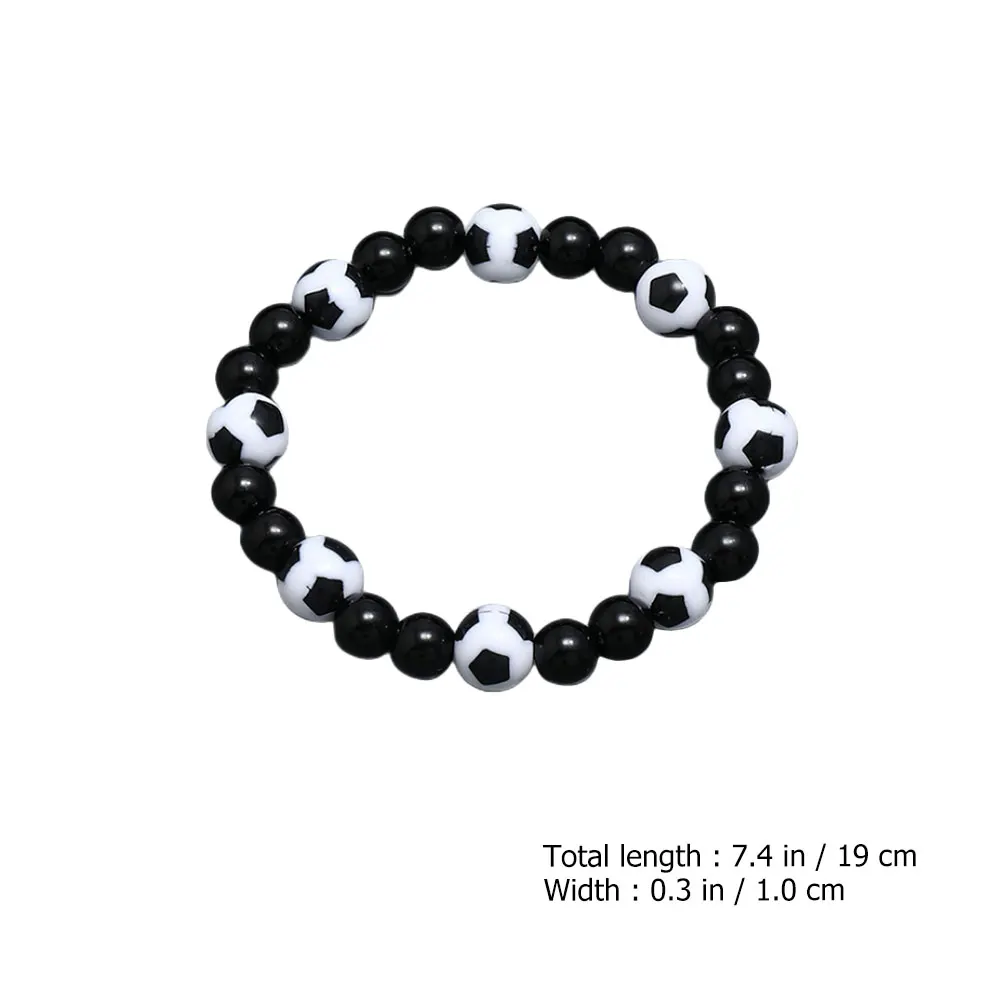 

4pcs Football Fan Bracelets Beaded Soccer Resin Charms For Men Women Lightweight Sports Jewelry Party Favor Unisex Handmade