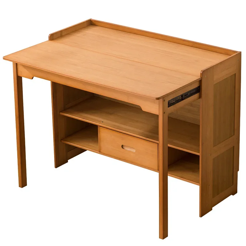 Factory Direct Compatible WithMinimally Designed Multifunctional Bamboo Desk, Student Study Desk, Extendable Writing Desk