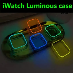 Cover for Apple Watch 46mm 42mm 49mm 45mm 41mm 40 44mm Hard PC Bumper Clear Luminous Case For iWatch Ultra 10 9 8 7 6 SE 5 4