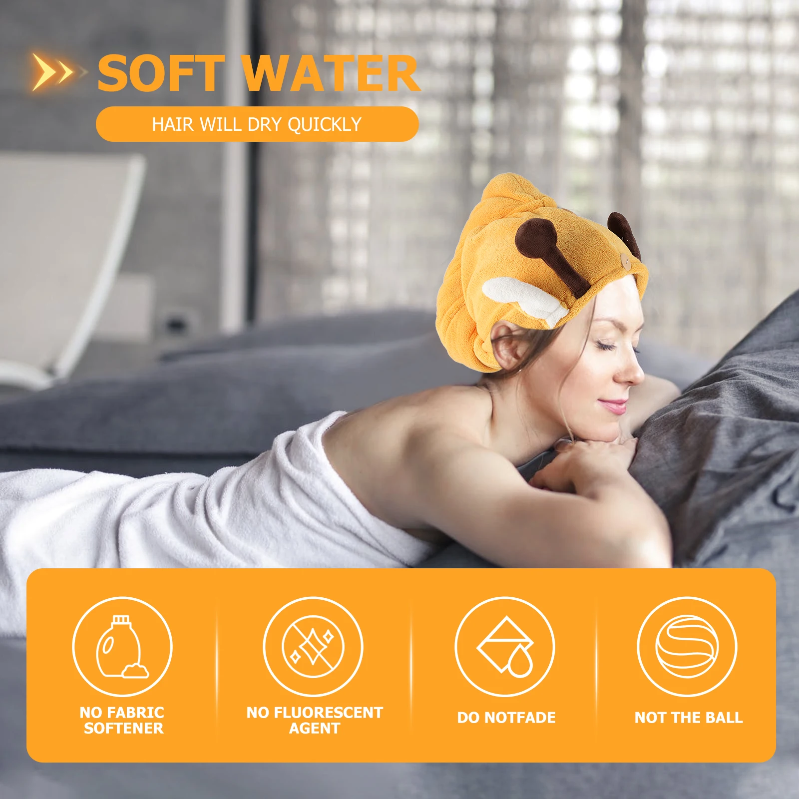 Fast Drying Cap Shower Towel Bath Hat Foldable Fiber Elastic Ring Fixed Buttons Long Short Gift