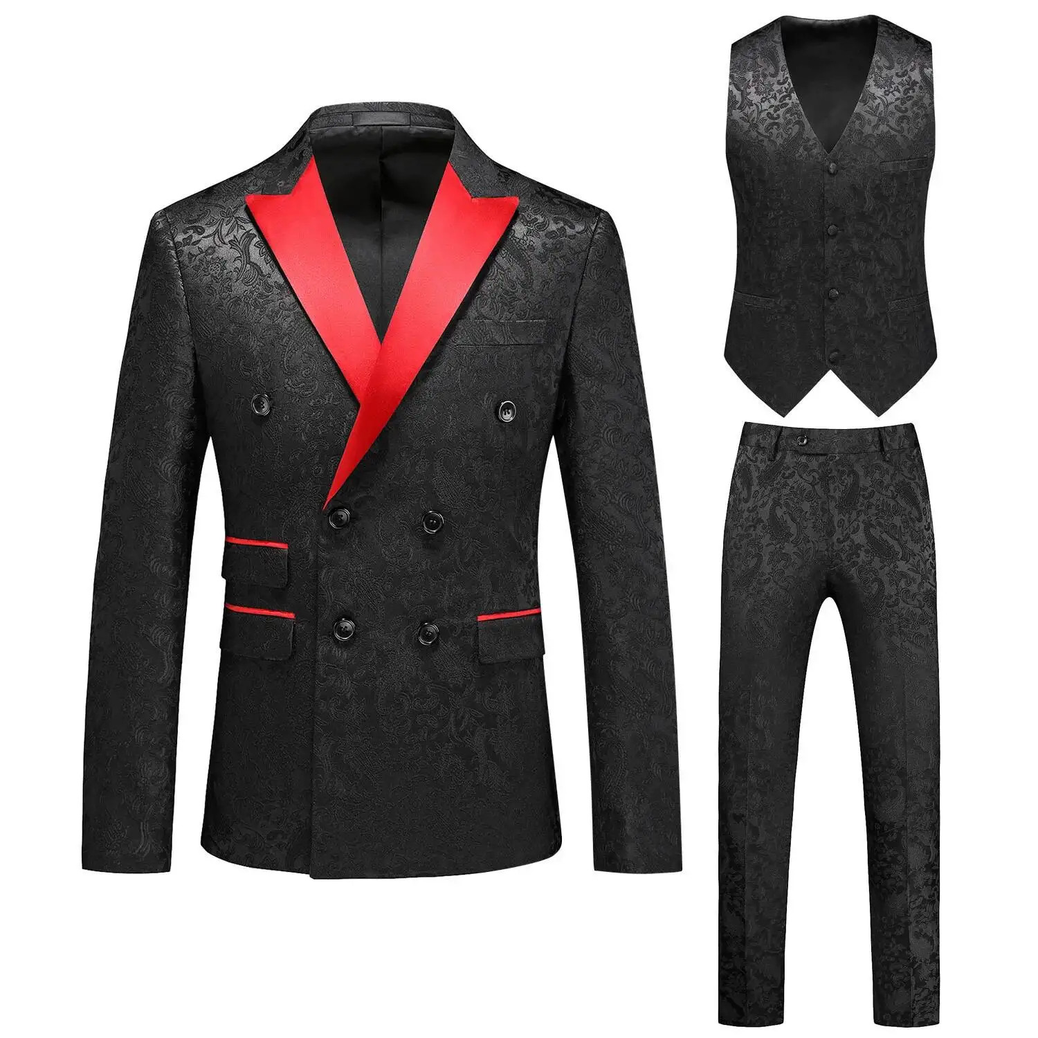 And Suit Suit Men's Business Leisure Three Piece Suit Korean Best Man Bridegroom Wedding Dress Man