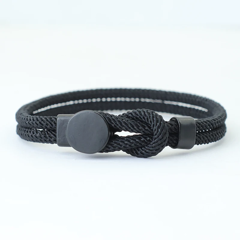 Punk Men Rope Bracelet Hand Leisure Accessories 4mm Cord Braclet Gift For Husband Boyfriend Cool Biker Matching Braslet Pulseira