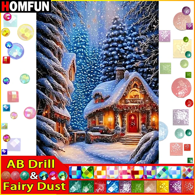 HOMFUN Fairy Dust AB Diy Full Square Round Drill 5D Diamond Painting Diamond Embroidery \