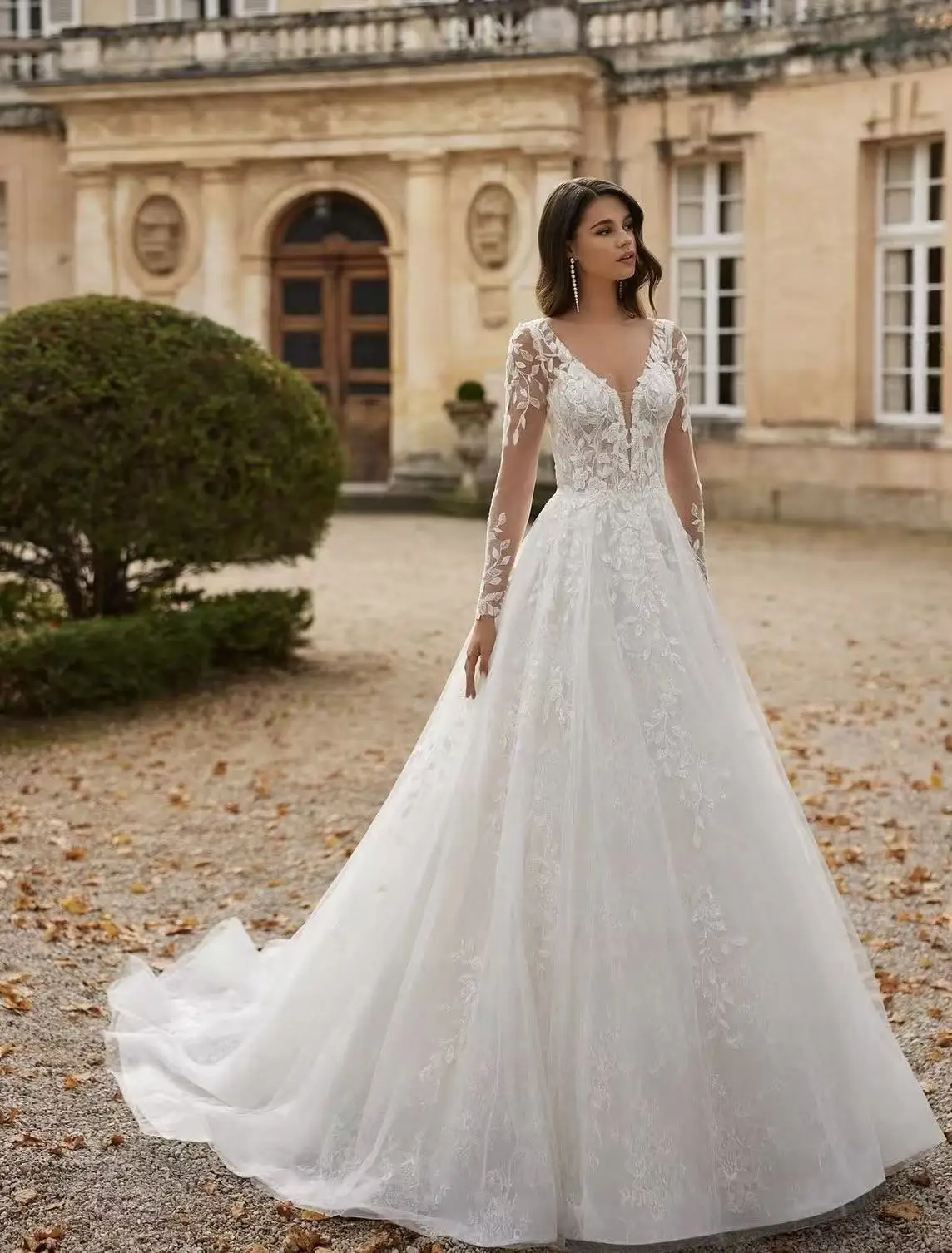 Vestidos de casamento com seleve destacável para mulheres rendas apliques vestidos de noiva com decote em v sem costas vestido de novia personalizado