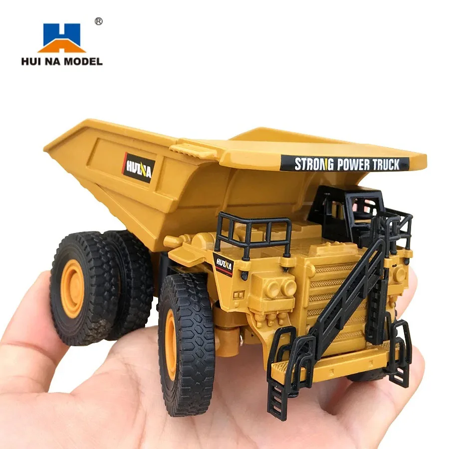 HUINA 1:60 Mini Diecast Alloy Dump Truck Bulldozer Model Construction Engineering Trucks Metal Diecast Car Boys Toy Home Decor