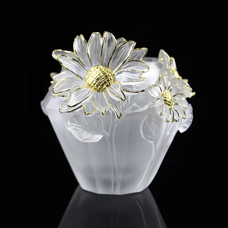 

Fengming New Middle East Glazed Incense Burner Crystal Sunflower bakhoor Burner Suitable for Home Decoration