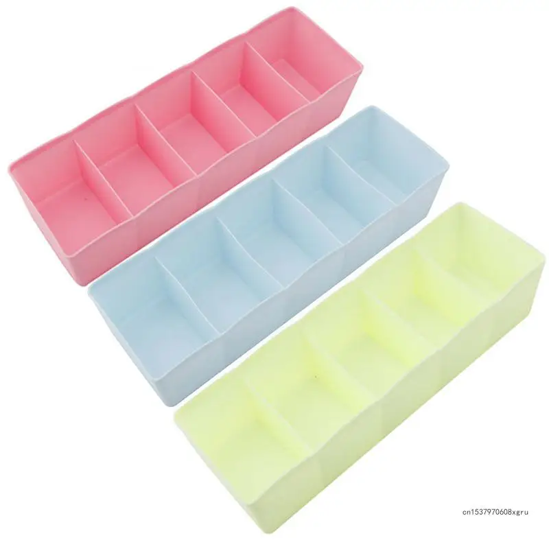 Sock storage box Drawer type household dustproof 5 compartment underwear storage box underwear separation organizer box