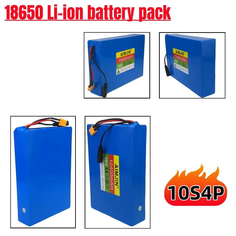 100% Original 10S4P 36V 10.4AH 18650 Lithium Ion Battery Pack For Assist Electric Vehicles Electric Bicycles Motorcycl