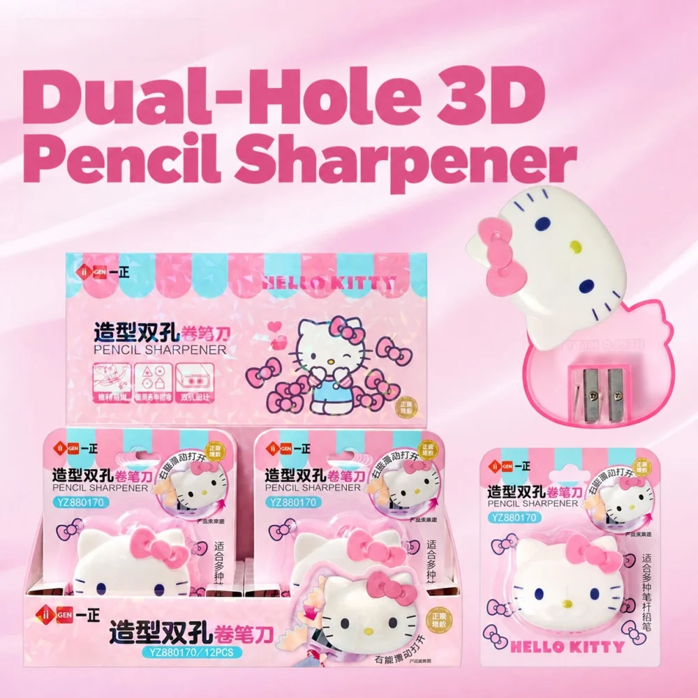 Genuine Sanrio Hello Kitty My Melody Double Hole Pencil Sharpener Character Merchandise Stationery Supplies for Study Office Use