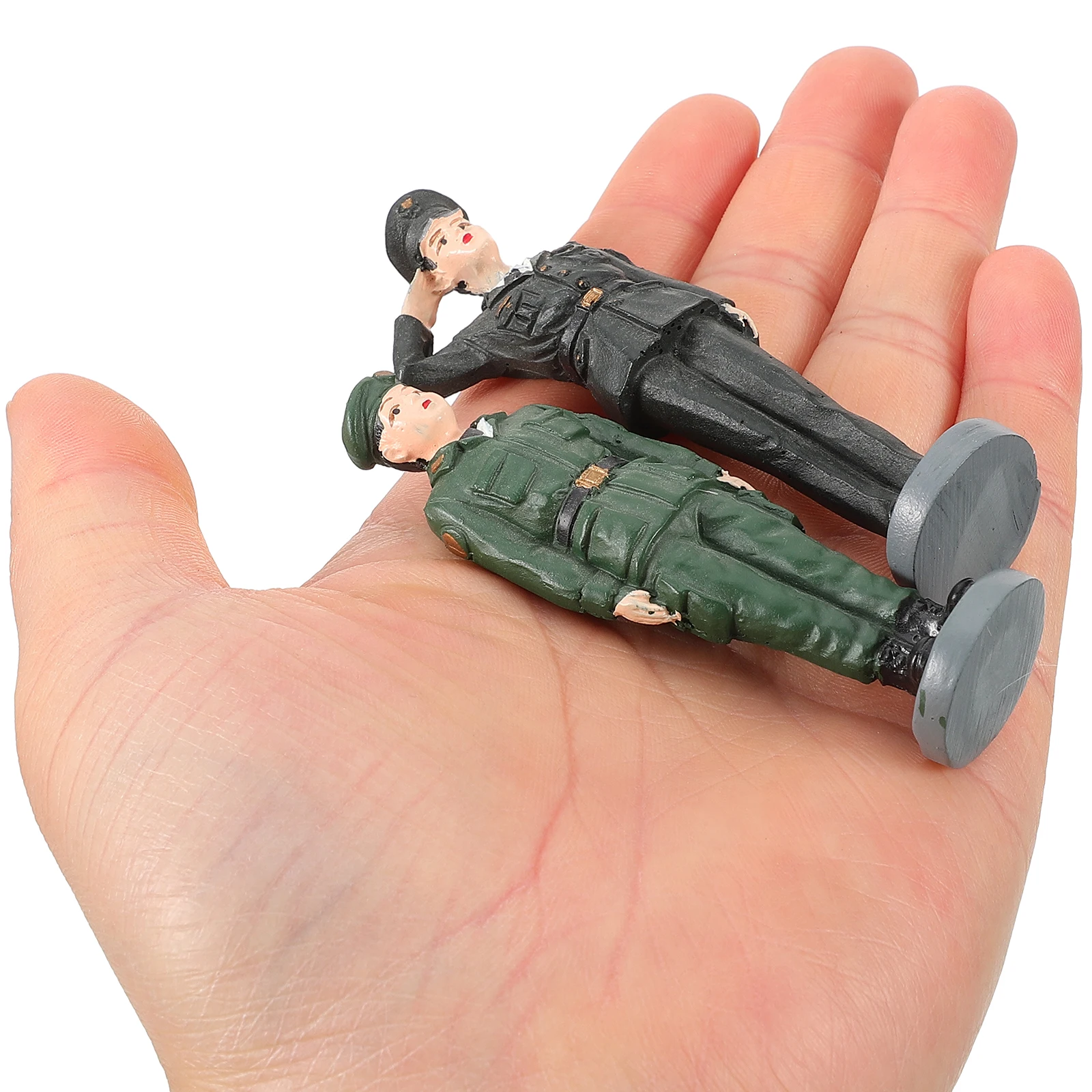 

4 Pcs Soldier Desk Decor Mini Figurines Playset Toy Soldiers Model Sand Table Figures