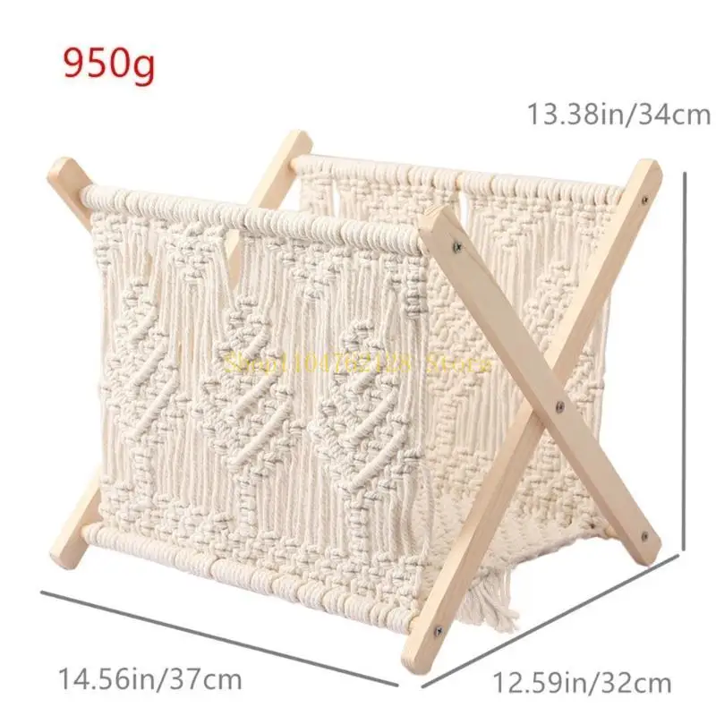 Macrame Magazine Rack Boho Magazine Holder Cesta armazenamento para jornal melhor venda