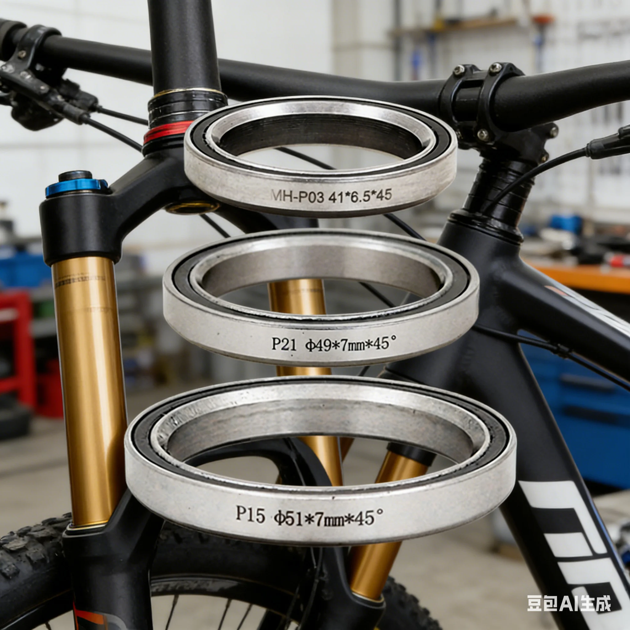 

1pc Bike Headset Bearing 1.5 1 1/8inch 45°/36° 38/39/41/44/49/52mm Steel Headset Bearings Bicycle Headset Accessories