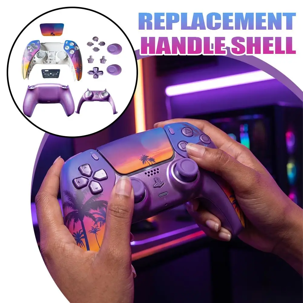 Creative Pattern Replacement Shell for PS5 Controller Street Style Gamepad Housing Cover Custom Modification Gaming Accessory