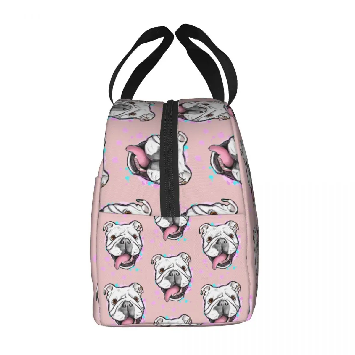 English Bulldog Insulated Lunch Bag British Dog Portable Cooler Thermal Bento Box for Women School Children Picnic Food Bags